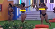 Linn, Jessi e Natália pularam na piscina de topless - Foto: Reprodução/ TV Globo