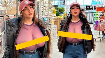 Louisa Khovanski foi à loja de departamentos com roupa transparente - Foto: Reprodução/ Instagram@louisakhovanski