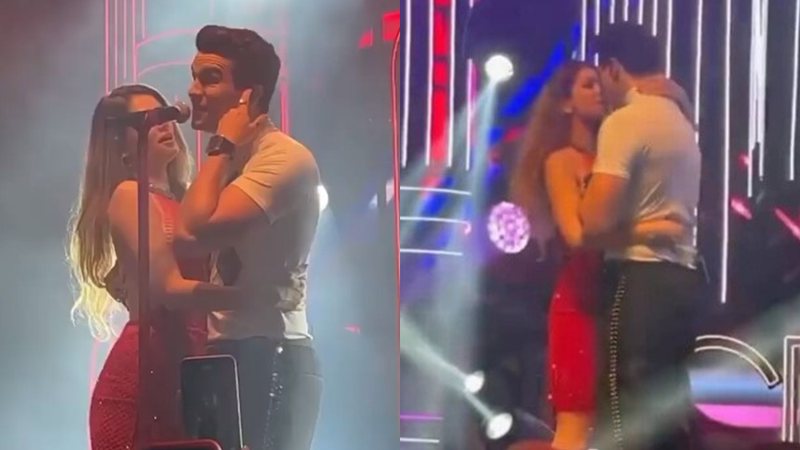 Luan Santana dançou e beijou Izabela Cunha no palco durante show - Foto: Reprodução / Instagram
