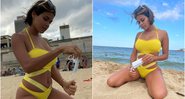 Luana Sandien botou fogo nas máscaras em praia na Europa - Foto: Reprodução / CO Assessoria
