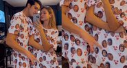 Cantor aparece usando pijama com o seu rosto e o de Izabela nas peças - Foto: Reprodução / Instagram @itsizabela