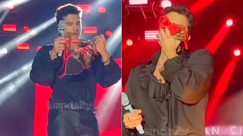 Luan Santana cheirou calcinhas no palco em show em Santa Catarina - Foto: Reprodução/ Instagram@luandaily