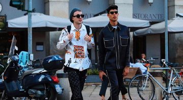 Lucas Castellani e Leo Picon se encontram na cobertura da semana de moda internacional - Foto: Reprodução