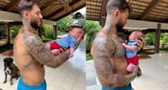Lucas Lucco carrega Luca, seu filho com Lorena Carvalho, no colo - Foto: Reprodução / Instagram