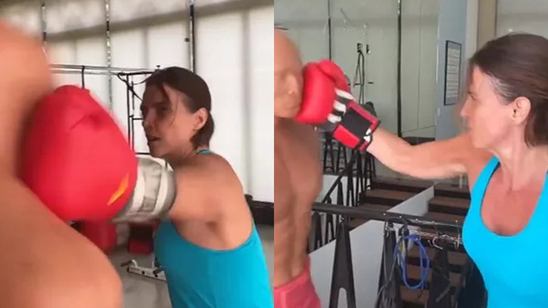 Mulher de Faustão bate forte em treino de boxe durante a quarentena - Foto: Reprodução / Instagram