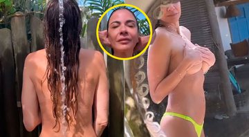 Luciana Gimenez tomou ducha de topless após pegar praia na Bahia - Foto: Reprodução/ Instagram@lucianagimenez