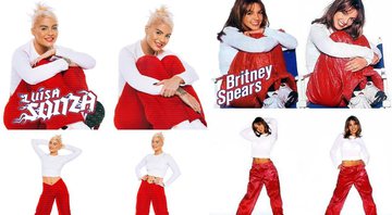 Luísa levou os fãs à loucura ao reproduzir ensaio fotográfico com o visual e poses idênticas às de Britney - Reprodução/Instagram/Twitter/@luisasonza/@BahGuriTV