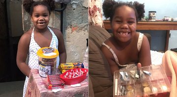 Luiza Alves contou com a ajuda da mãe para montar barraquinha de doces - Foto: Reprodução/ Twitter
