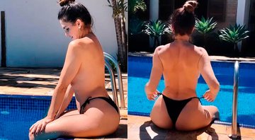Luiza Ambiel contou que aproveita para meditar de topless - Foto: Reprodução/ Instagram@luizaambieloficial