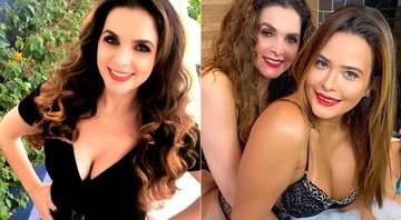 Luiza Ambiel em foto atual, e na banheira com Geisy Arruda, em seu programa no YouTube - Foto: Reprodução/ Instagram