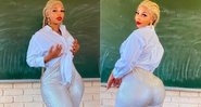 Buhle Menziwa foi criticada por fotografar com “roupas sensuais” em sala de aula - Foto: Reprodução/ Instagram@lulumenziwa