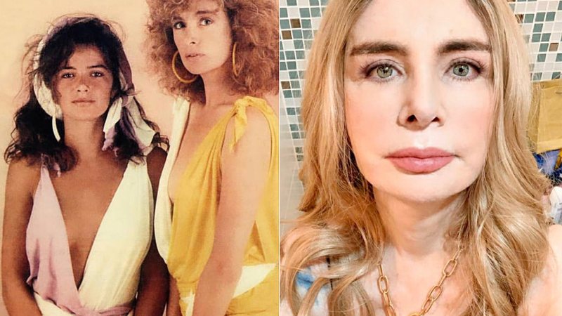 Luma e Isis de Oliveira nos anos 80, e a atriz em foto atual - Foto: Reprodução/ Instagram