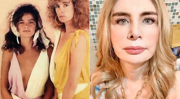 Luma e Isis de Oliveira nos anos 80, e a atriz em foto atual - Foto: Reprodução/ Instagram