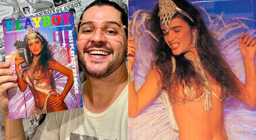 Playboy com fotos raras de Luma de Oliveira foi vendida por R$ 3 mil em 20 minutos - Foto: Reprodução/ Instagram@clubedavip e Kevin Orpin