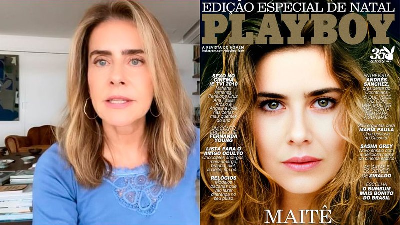 Maitê Proença rebateu crítica por ensaio da Playboy - Foto: Reprodução/ Instagram@eumaiteproenca e @playboy_fake