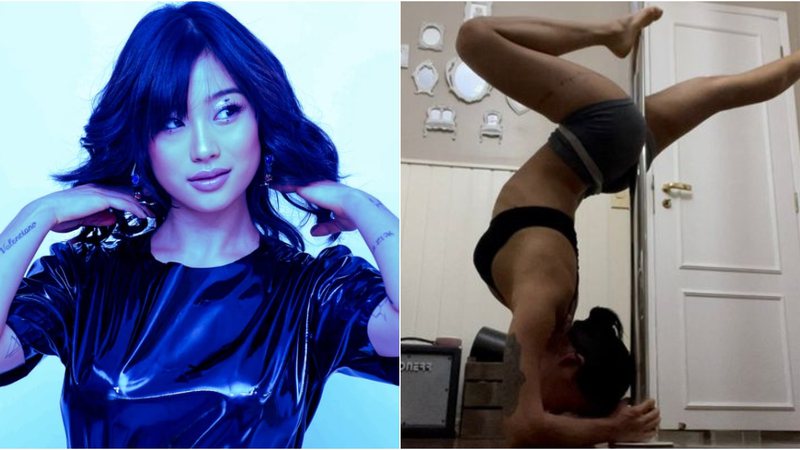 Malu Ogata treina pole dance em casa e também pensa em ser cantora - Foto: Reprodução / Instagram
