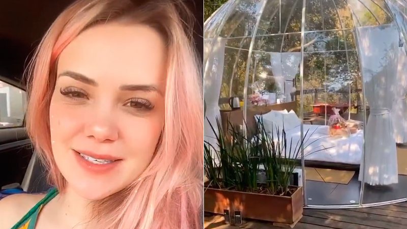 Marcela Mc Gowan está hospedada em cabana bolha transparente - Foto: Reprodução/ Instagram