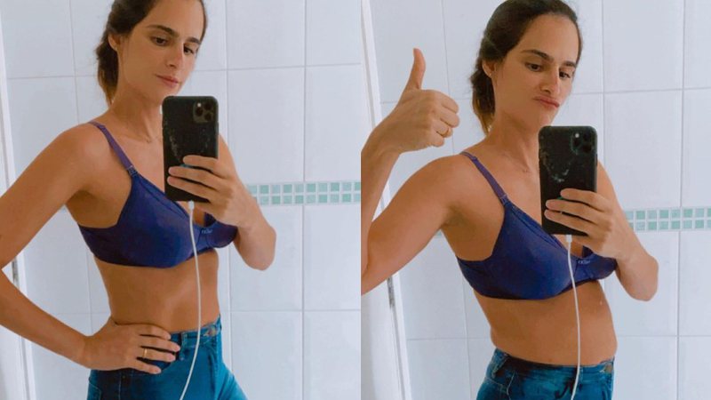 Marcella compartilhou uma foo em frente ao espelho para mostrar como seu corpo muda de acordo com as poses - Reprodução/Instagram