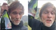 Marcelo Bonfá comemora com champanhe a decisão do STJ - Foto: Reprodução / Instagram @marcelobonfa
