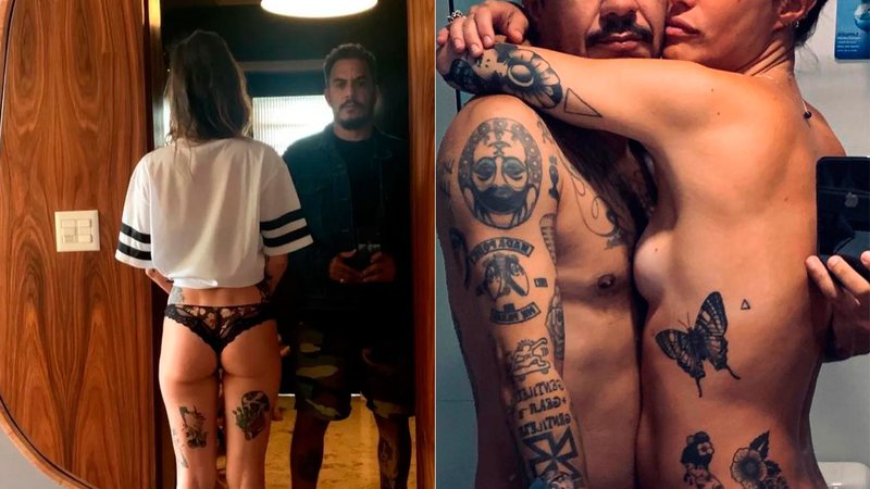 Marcelo D2 posou nu com a mulher diante do espelho - Foto: Reprodução/ Instagram@marcelod2