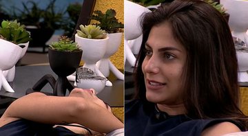 Mari Gonzalez ficou surpresa por voltar do paredão com Babu Santana e Gizelly Bicalho - Foto: TV Globo