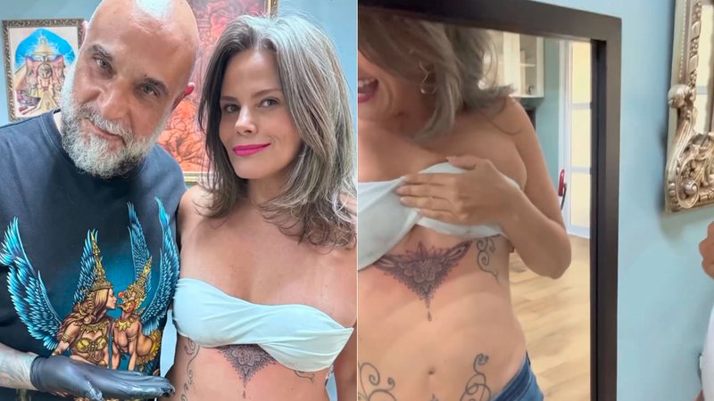 Maria Cândida mostrou nova tatuagem que fez abaixo dos seios - Foto: Reprodução/ @