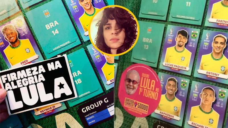 Maria Ribeiro contou que irá arrancar Neymar do álbum da Copa - Foto: Reprodução/ Instagram@mariaaribeiro e Twitter@camikzze