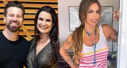 Marlon e Letícia Oliveira, enquanto ainda formavam um casal, e a nova namorada do cantor, Maria Clara - Reprodução/Instagram