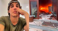 Miguel Herrán se desesperou ao mostrar casa sendo consumida pelo fogo - Foto: Reprodução/ Instagram@miguel.g.herran