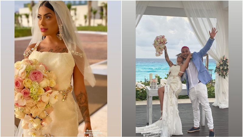 Mirella e Dynho Alves se casaram em Cancún, no México - Foto: Reprodução / Intagram@casamentoemcancun
