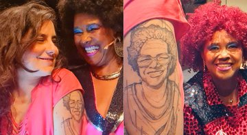Mulher de Sandra, Simone tatuou o rosto da cantora no braço - Foto: Reprodução/ Instagram@sandradesa_oficial