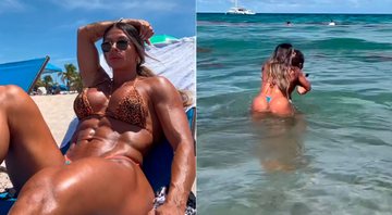Fafá Araújo, a Mulher-Hulk brasileira, mostrou dia de praia na web - Foto: Reprodução/ Instagram@fafafitness11