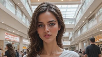 Personagem de IA (menina) criada usando o MyBabes e que serve como companheira de bate-papo