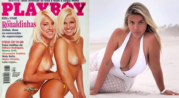 Nadya França (à esquerda) na capa da Playboy, em 1998, e em foto atual - Foto: Divulgação e Reprodução/ Instagram