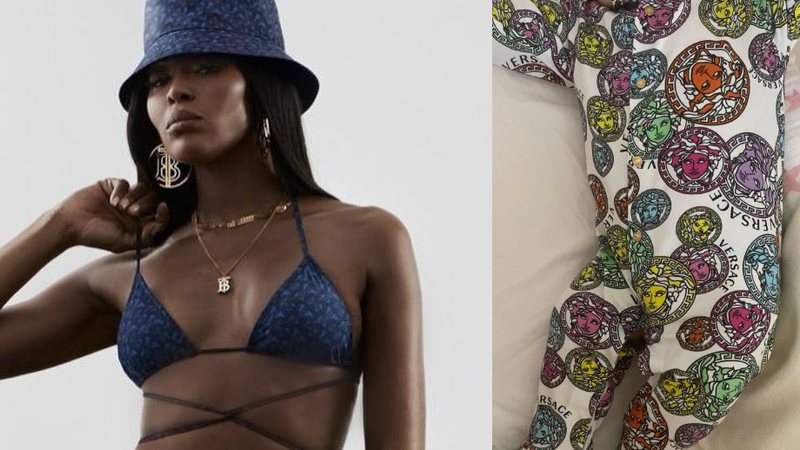 Naomi mostrou a filha vestindo um pijama da grife Gianni Versace - Reprodução/Instagram/@naomi