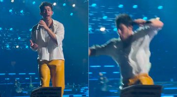Nick Jonas levou um tombo durante show em Boston - Foto: Rede Sociais