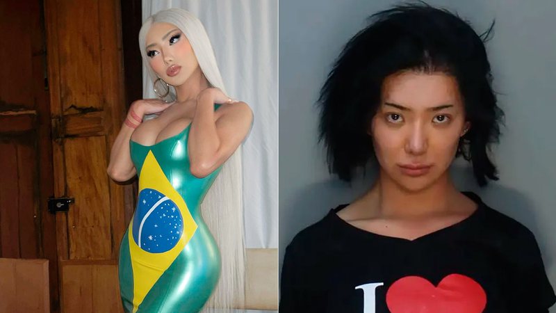 Nikita Dragun foi fichada por agressão e desordem em Miami - Foto: Reprodução/ Instagram@nikitadragun e Miami Dade Department of Correct