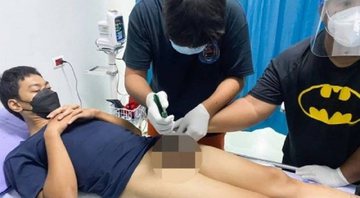 Pênis de tailandês ficou entalado em cano de PVC; ele precisou ir a hospital - Foto: Reprodução