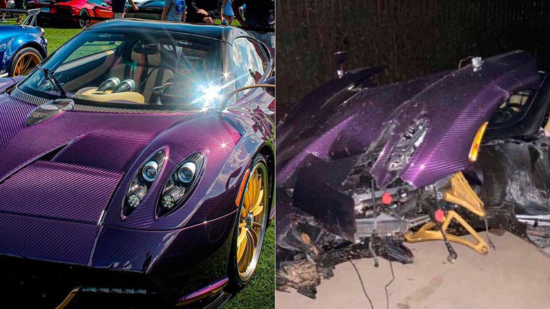 Gage Gillean destruiu Pagani Huayra Roadster em acidente - Foto: Reprodução/ Instagram