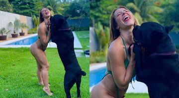 Paolla Oliveira aparece de biquíni "dançando" com seu cachorro - Foto: Reprodução / Instagram