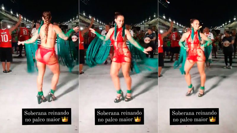 Paolla Oliveira foi criticada na web após ensaio técnico na Sapucaí - Foto: Reprodução/ Instagram@granderio