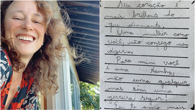 Paula Braun recebeu um poema de sua filha Flora como presente de aniversário - Foto: Reprodução / Instagram / Twitter
