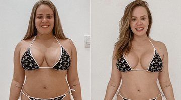 Paulinha Leitte mostrou antes e depois de biquíni após eliminar 15 quilos - Foto: Reprodução/ Instagram