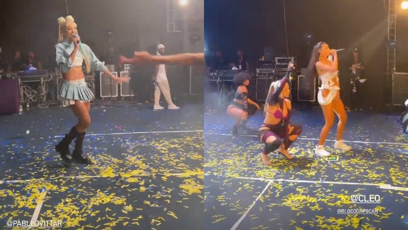 Pocah recebe Pabllo Vittar e Cleo durante shows de seu bloco no Rio de Janeiro - Foto: Reprodução / Instagram