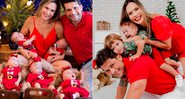 Mariana Mazelli e Jayme Reizen com os cinco filhos, nascidos em 2019 - Foto: Reprodução/ Instagram@quintuploscapixabas e @paulafreirefotografa