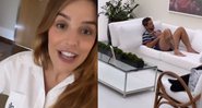 Apresentadora mostrou o marido cuidando do bebê no sofá - Foto: Reprodução / Instagram @rafabrites