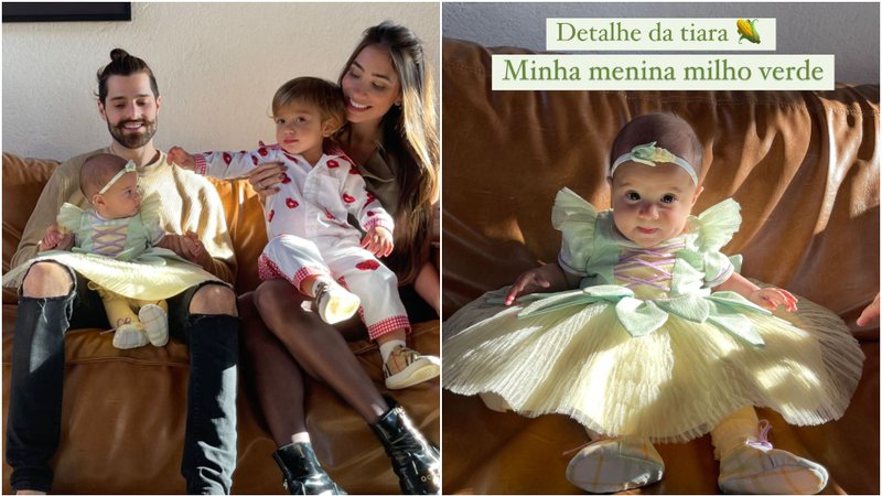 Alok e Romana Novais mostram Raika vestida de milho verde - Foto: Reprodução / Instagram