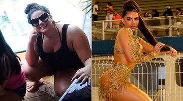 Raíssa Souza antes de eliminar 40 quilos e em foto mais atual - Foto: Arquivo pessoal e Wagner Duarte