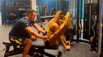 Rebeca Andrade chamou a atenção ao mostrar exercício - Foto: Reprodução/ Instagram@rebecarandrade