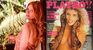 Regina Meneghel em foto atual e na capa da revista Playboy - Foto: Reprodução/ Instagram@reginaluz2021 e Divulgação